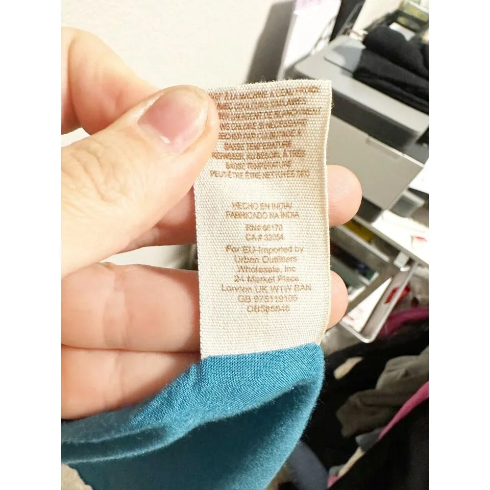 Free People Floral Embroidered Kimono Open Front Long‎ Sleeve Turquoise Small - Picture 5 of 7